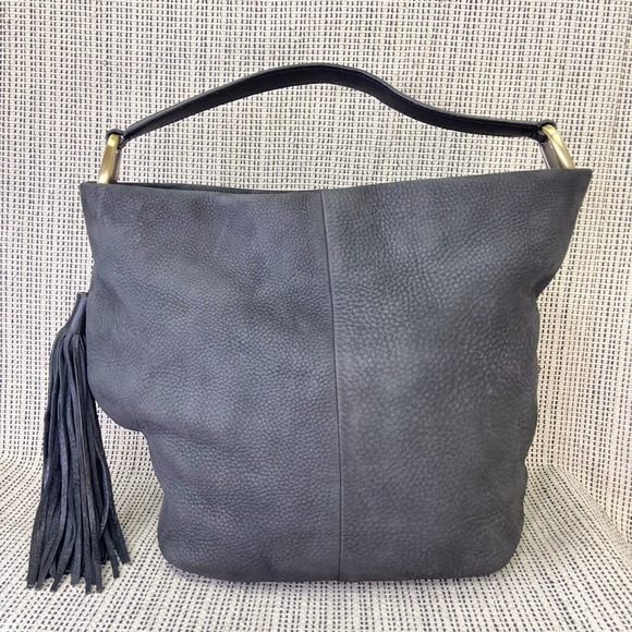 Hobo Meridian Slouchy Shoulder Bag Velvet Hide Nubuck Leather Purse Boho Western - Picture 1 of 15